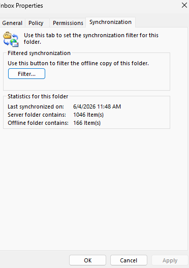 Inbox properties 